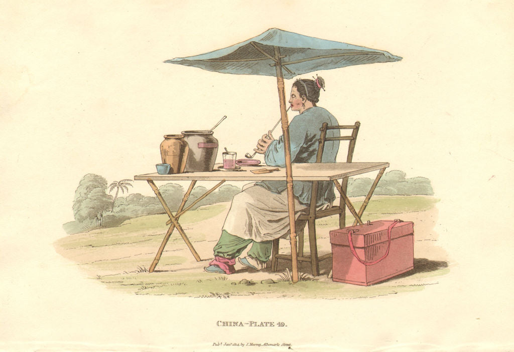 CHINA. Woman selling Chow- chow. Parasol Umbrella ALEXANDER  1814 old print